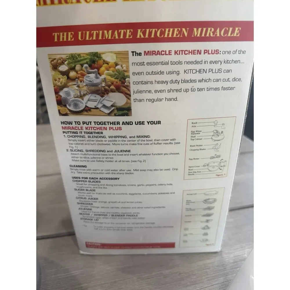 MIRACLE KITCHEN PLUS ULTIMATE KITCHEN TOOL CHOP BLEND SHRED SLICE JUICE MIX WHIP